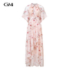 New printed round neck short sleeved dress