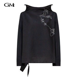 New solid color stand up collar pullover top