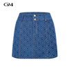 New printed denim skirt