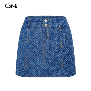 New printed denim skirt