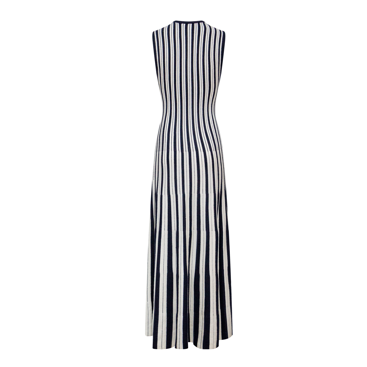 New round neck striped knitted dress