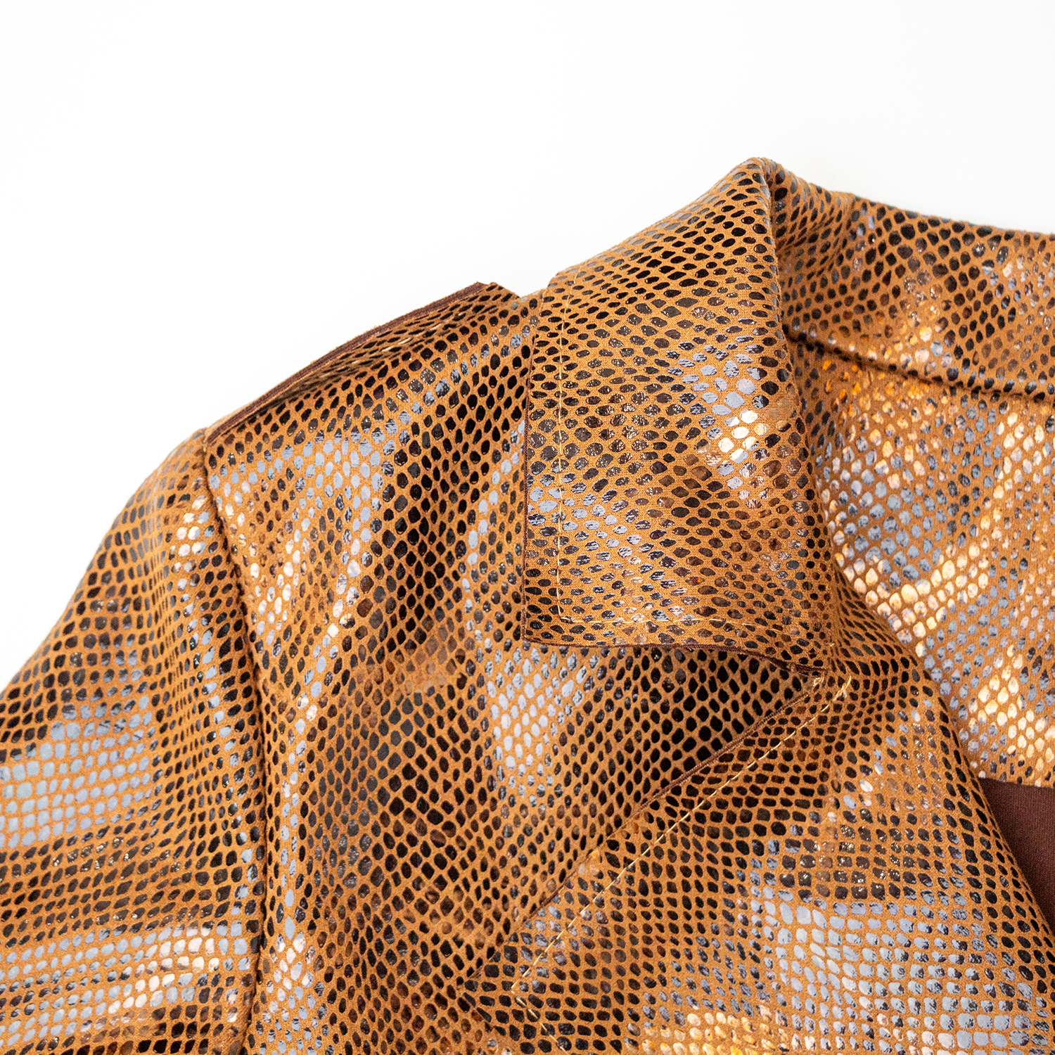 New snake patterned mid length windbreaker