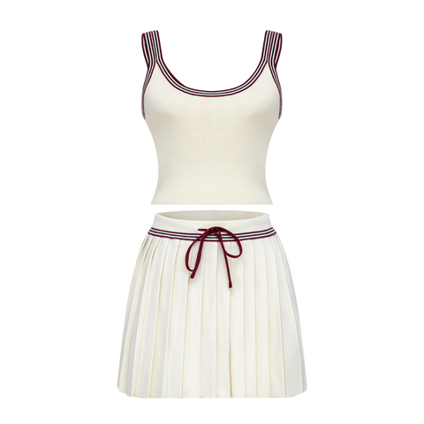 New Knitted Tank Top Half Skirt Two Piece Set