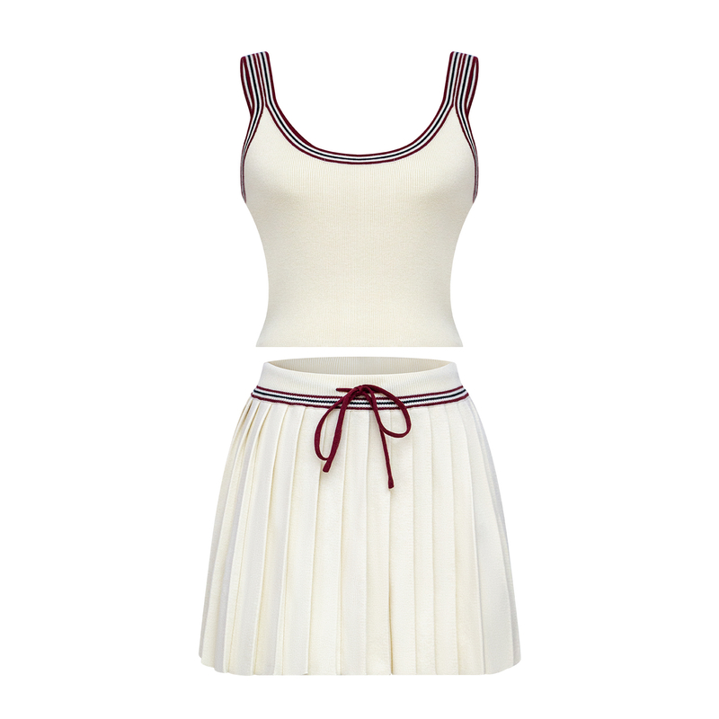 New Knitted Tank Top Half Skirt Two Piece Set