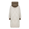 Fashionable contrasting diamond grid loose hooded cotton jacket