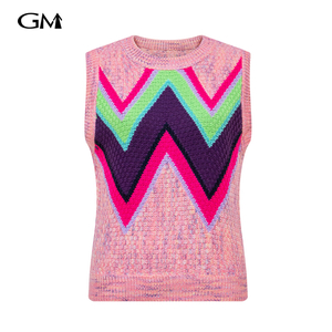 New color blocked knitted vest