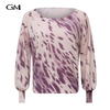 New round neck printed knit top