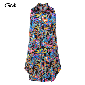 Summer slim and exquisite printed sleeveless shirt