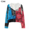 Winter New Printed V-Neck Knitted Coat