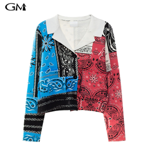 Winter New Printed V-Neck Knitted Coat