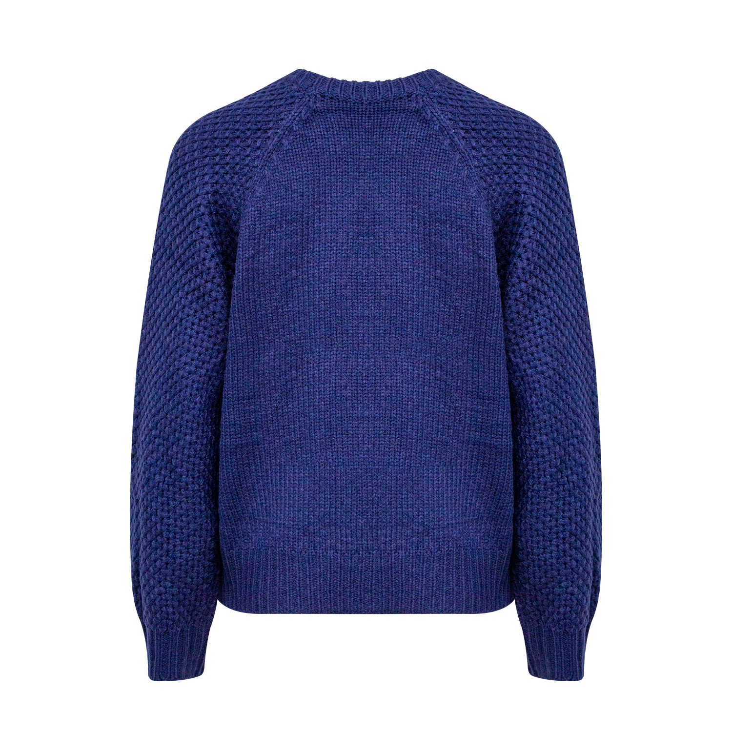 New blue heart-shaped embroidered pullover sweater