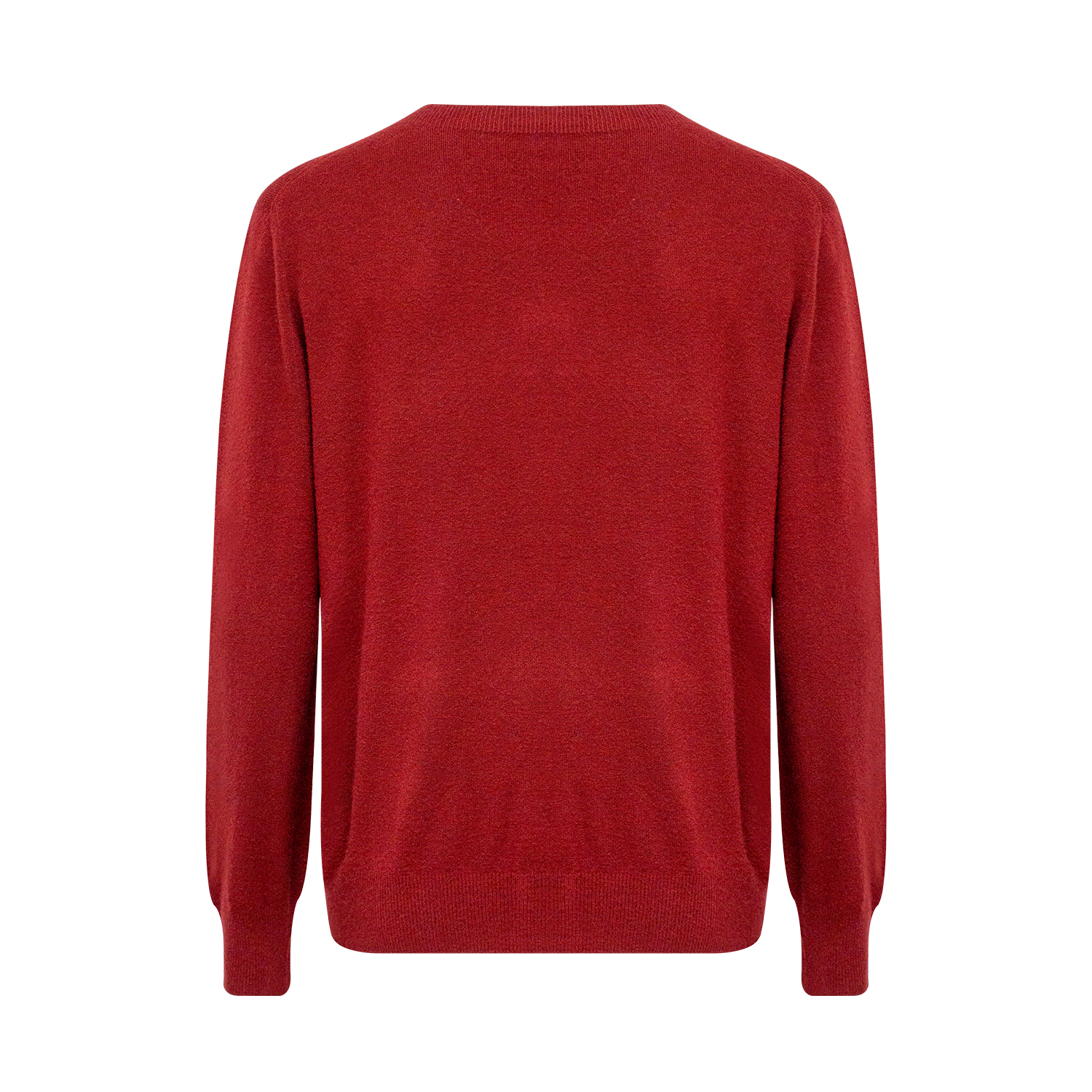 New jujube red round neck woolen sweater