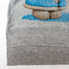 Fashionable round neck rabbit print gray knitted top