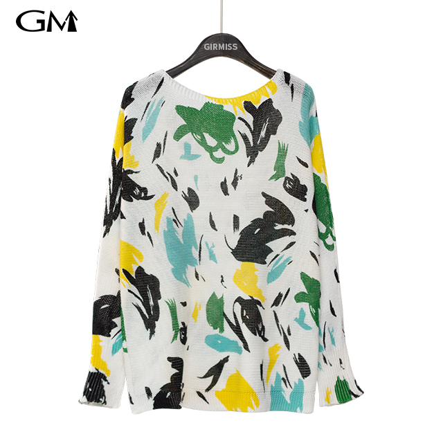 Colorful Abstract Printed Knitted Top