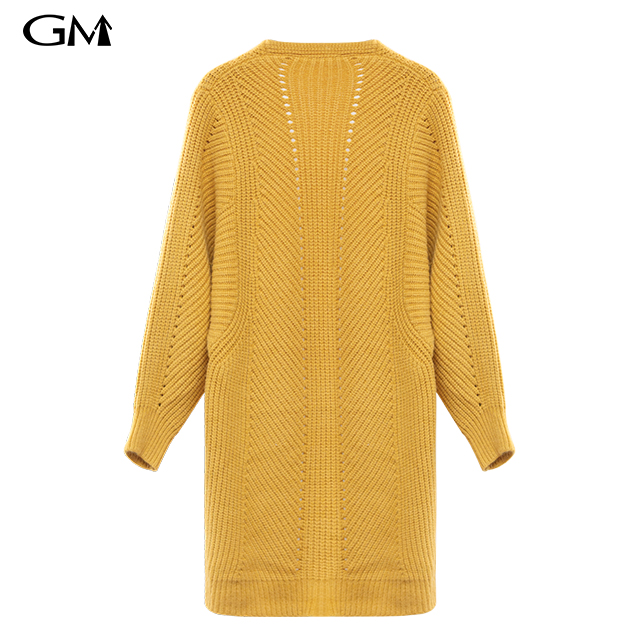 Simple Solid Color Medium Length Knitted Cardigan