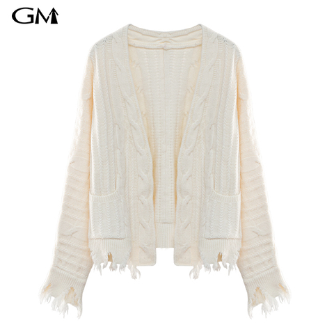 Fashion Versatile Broken Edge Knitted Cardigan Coat