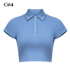 Fashion solid color slim fit short polo shirt