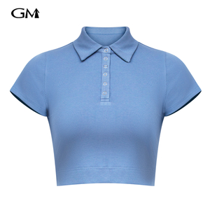 Fashion solid color slim fit short polo shirt