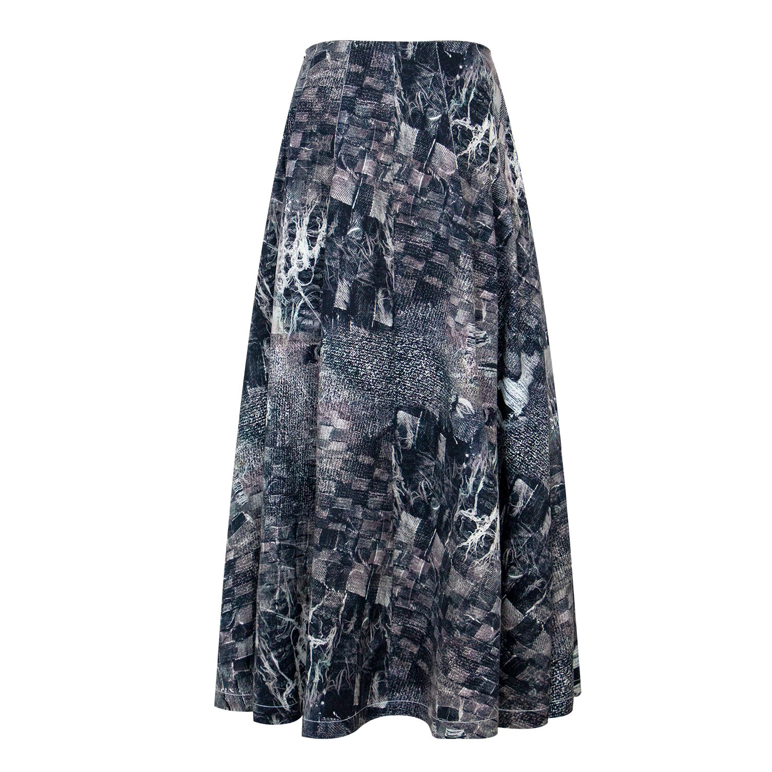 Fashionable and versatile digital printed midi skirt