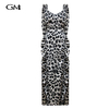 Fashionable leopard print slim fit dress