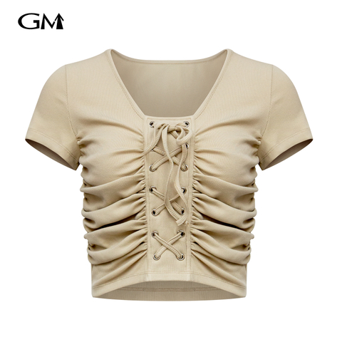 Fashionable new pleated short top