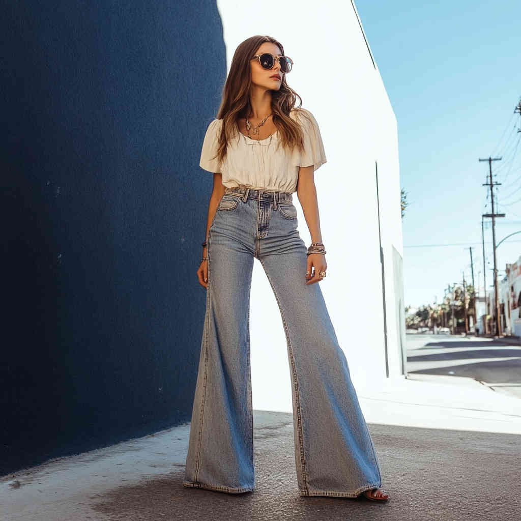 Flared Denim Pants Outfit