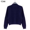 New patchwork design loose knit long sleeved top