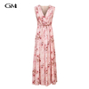 New printed V-neck sleeveless dress