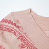 New V-neck exquisite printed knitted top
