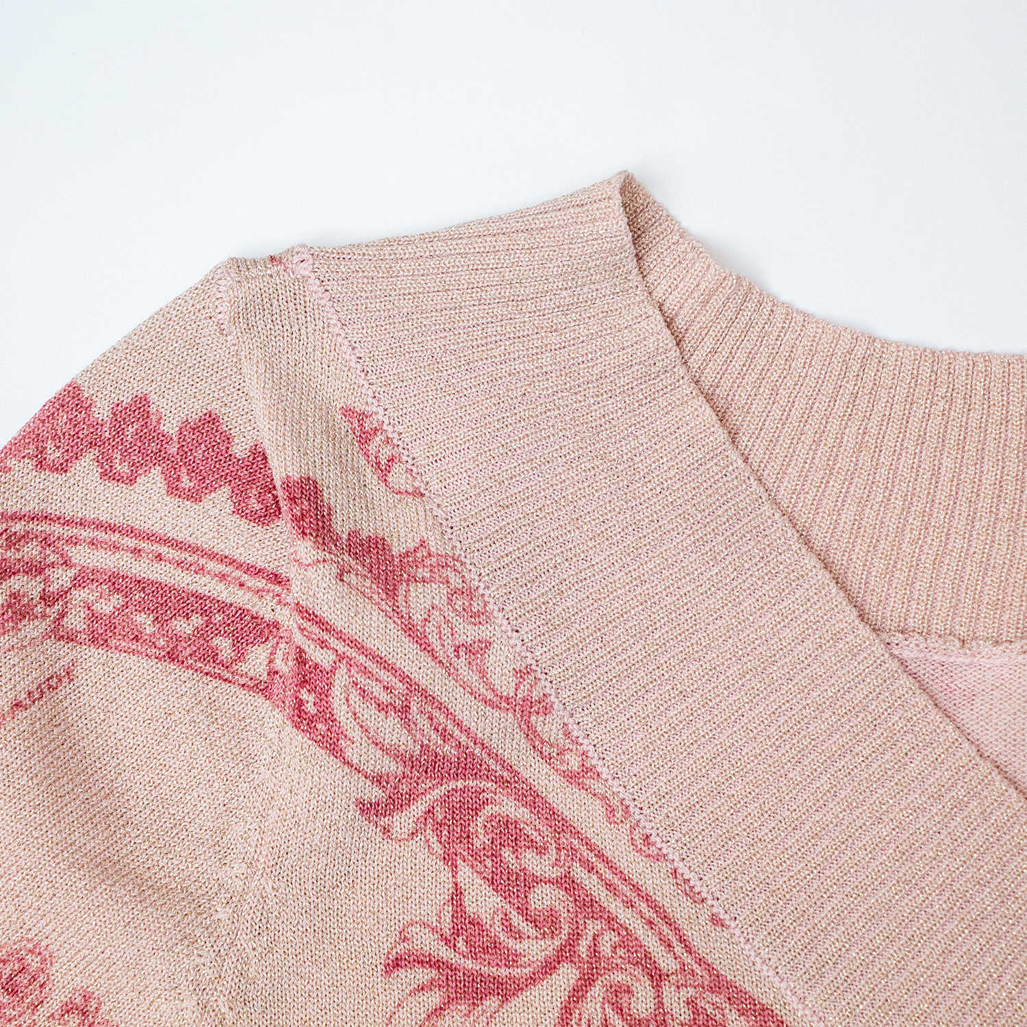 New V-neck exquisite printed knitted top
