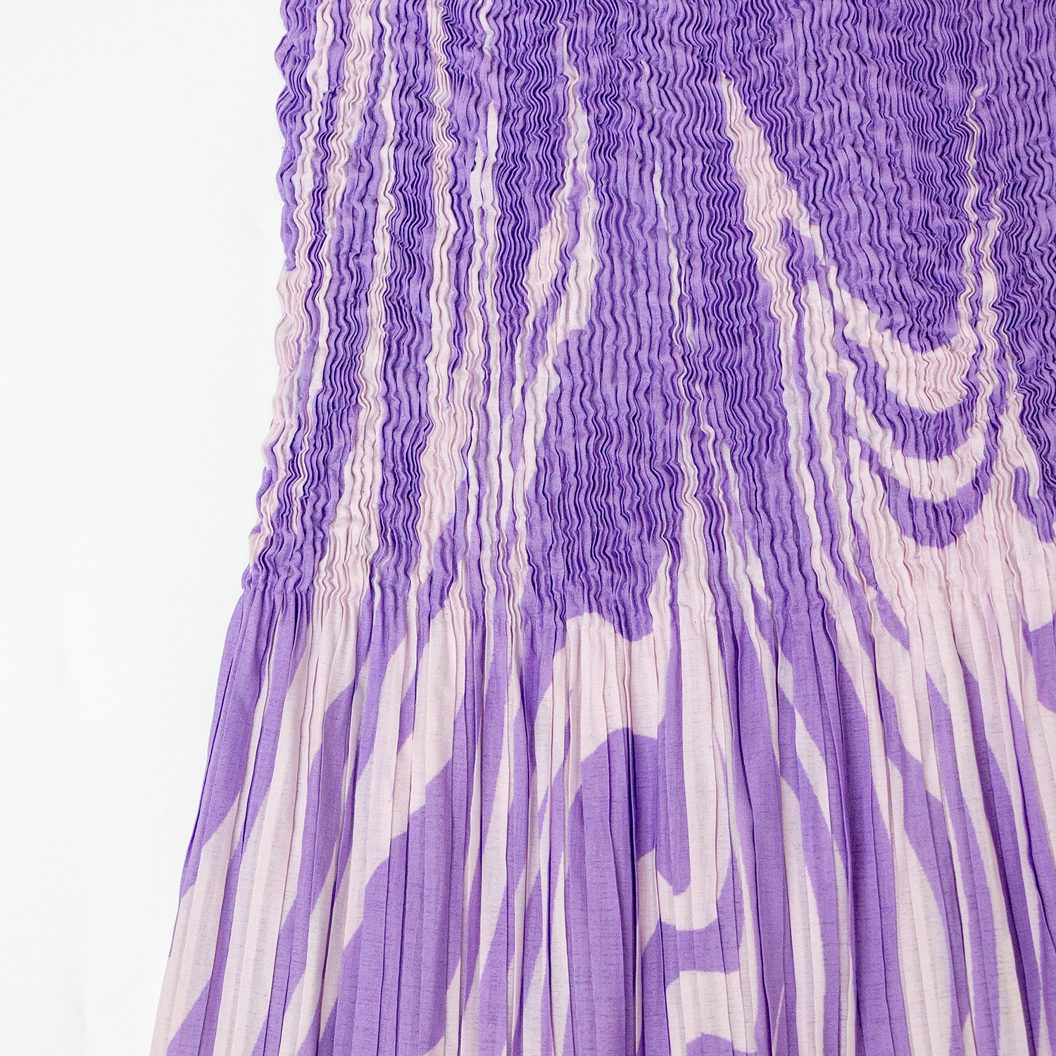 Fashionable round neck abstract printed purple dress