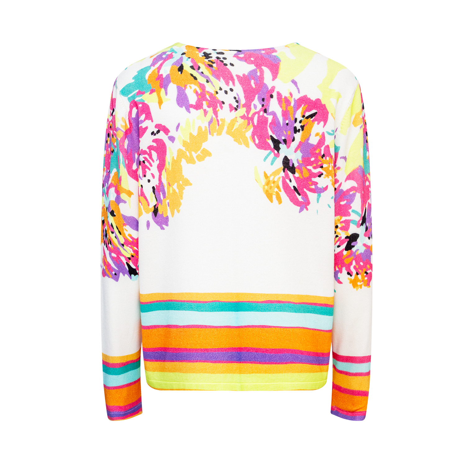 New printed collar tie knit top