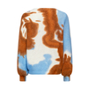 Round neck printed knitted top