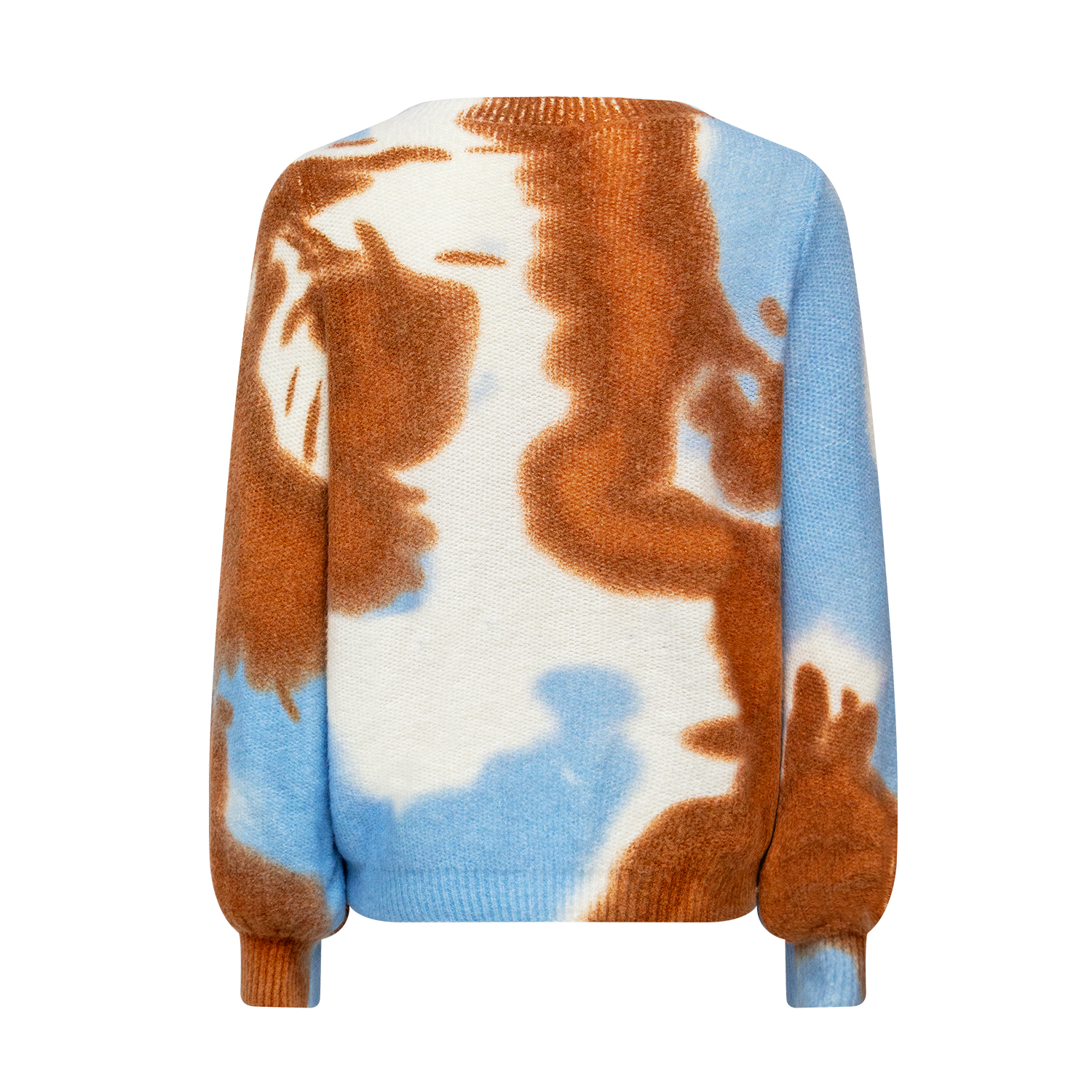 Round neck printed knitted top