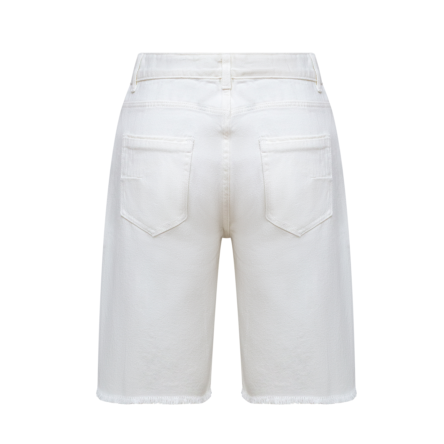 Summer ripped straight leg five quarter jeans