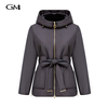 New hooded waist cinching slimming cotton jacket