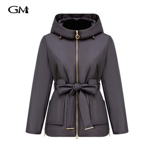 New hooded waist cinching slimming cotton jacket