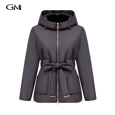 New hooded waist cinching slimming cotton jacket