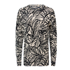 New leaf printed round neck knitted top