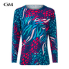 Fashionable round neck exquisite printed knitted top