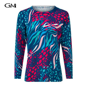 Fashionable round neck exquisite printed knitted top