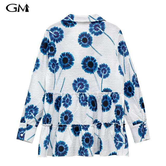 Fashion Women's Flower Print Coat