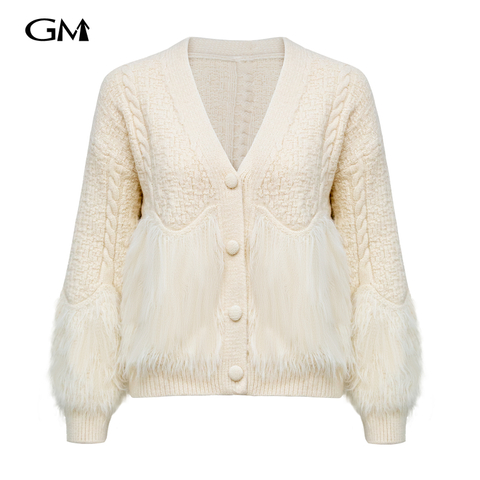 Fashionable V-neck Knitted Sweater