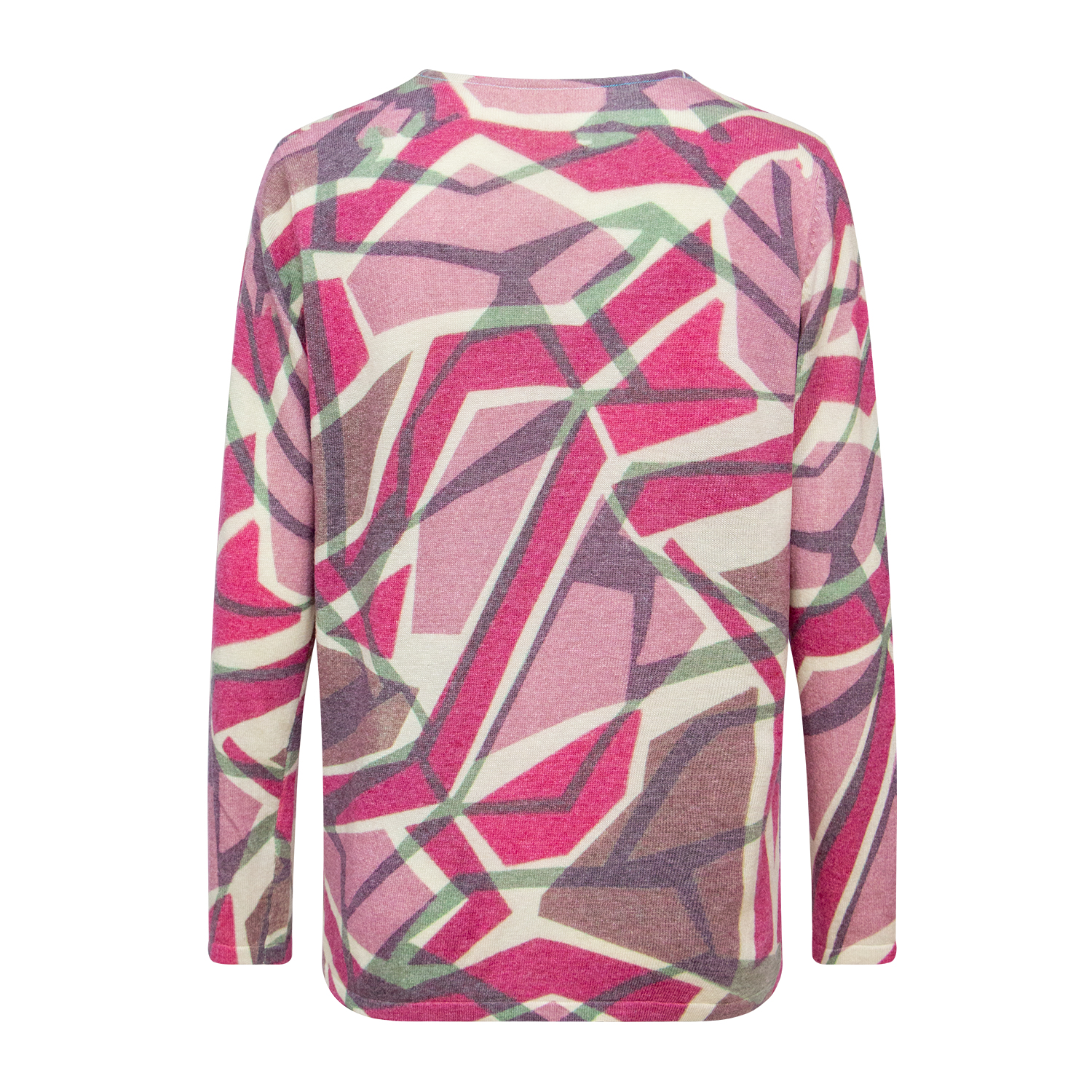 Fashion Irregular Printed Knitted Top Pink