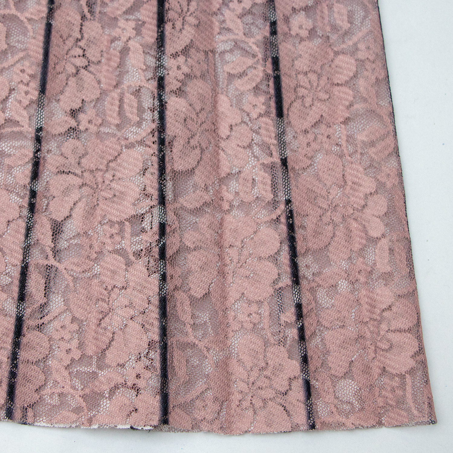 New lace mesh gradient pleated skirt