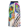 New graffiti printed half pleated skirt