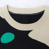 Fashionable abstract printed knit sweater