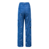 Fashionable jacquard straight leg jeans