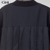 Solid color patchwork cardigan button top