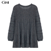 New solid round neck loose knit top